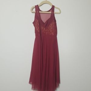 Kelle Girls Red A line sleeveless dress Medium